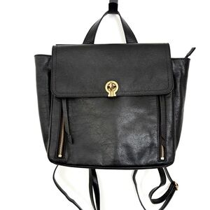 Fossil Amelia Leather Backpack Convertible Tote Black Like New